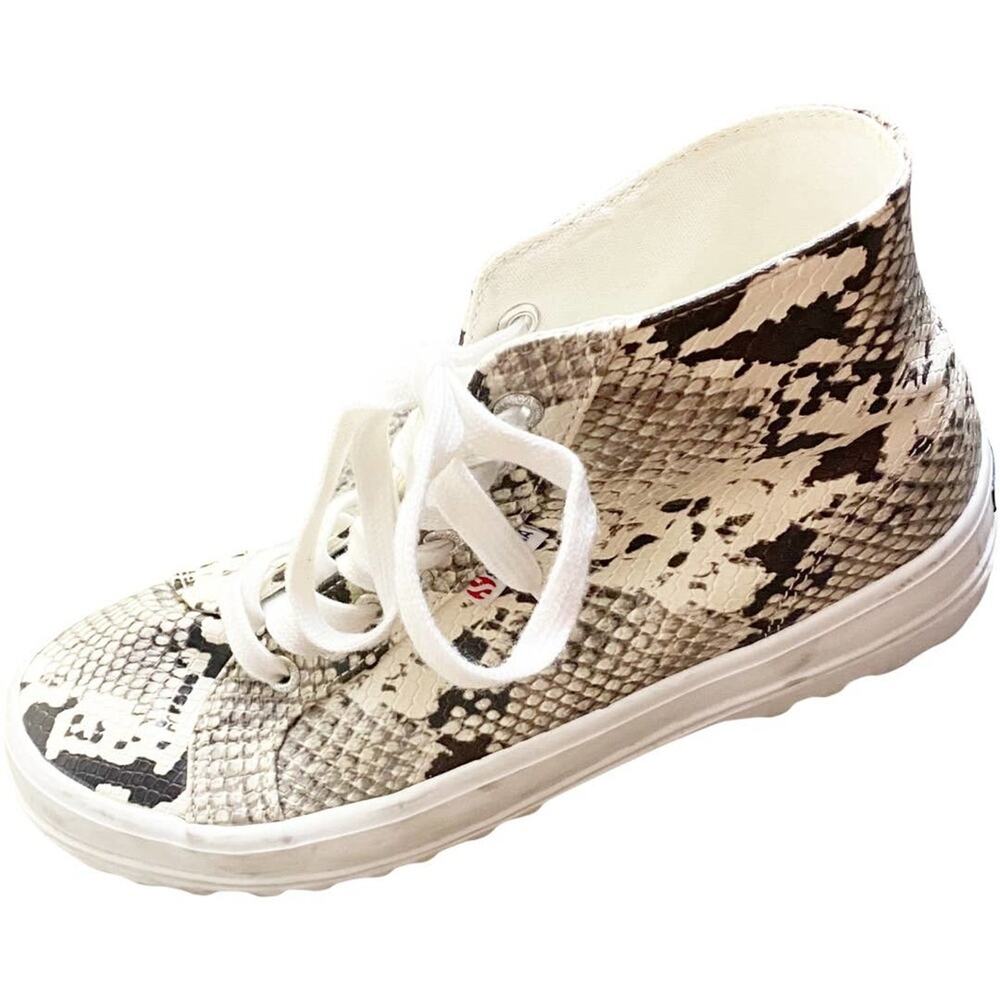 Superga Alpina Snake Embossed High Top Platform Sneaker Women's Lace-Up Sz 9.5